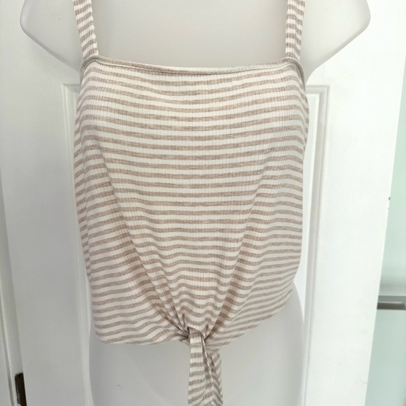 Caution To The Wind Stripe Tie-front tank - Picture 4 of 6